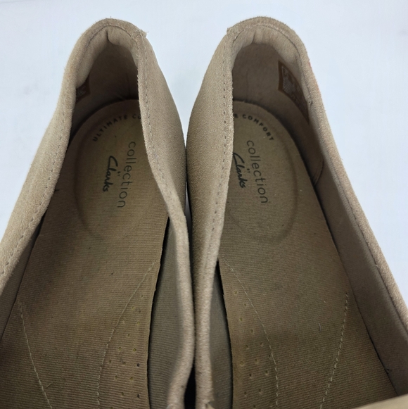 Clarks Serena Paige Womens Slip-Ons Loafers Beige Sand Suede Striped Size 11M - Picture 11 of 16